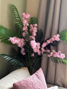 1件 100cm 粉色櫻花人造花植物 DIY 阻燃絲綢櫻花樹，婚禮派對背景牆裝飾，適用於室內、花園、院子、牆面、走廊、陽台、臥室、客廳、花瓶、餐桌、中心裝飾、門廊裝飾 - 彩色 - 查看 3