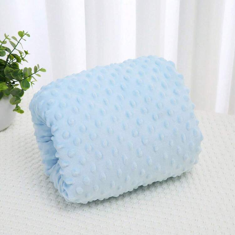 Gối cho con bú cho trẻ sơ sinh, gối nuôi con bằng hạt đậu lông mềm mại thoải mái, gối hỗ trợ tay cho bé bú - trời xanh - Xem 6