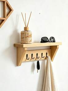 Wooden Wall Frame With Hooks - A Simple Entryway Key Management Rack, Suitable For Living Room, Bedroom And Study - View 5