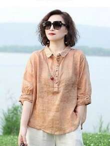 Women Blouses & Shirts - Orange - View 8