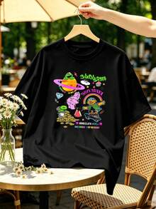 Men Plus Size T-Shirts - Black - View 2