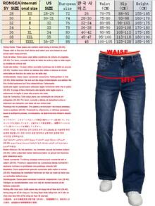 YANGCANREN 男士休閒百搭日常旅行牛仔長褲，附口袋與鈕扣設計 - 黑色 - 查看 7