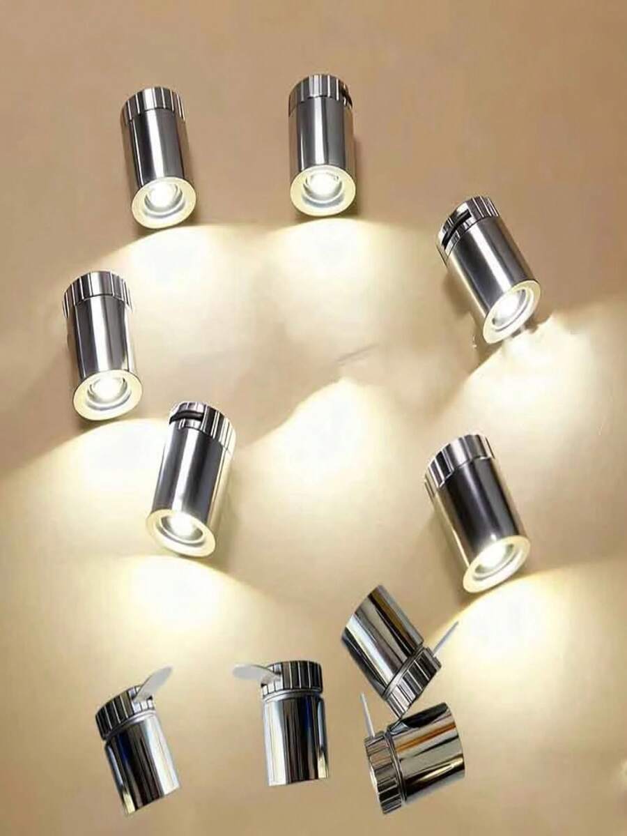 12入裝迷你 LED 聚光燈,暖白色,耐用緊湊,創新電池供電底座,適用於娃娃屋照明、珠寶展示櫃、氣球燈飾、居家裝飾、派對、節日與生日佈置 - 迷你燈 - 查看 1