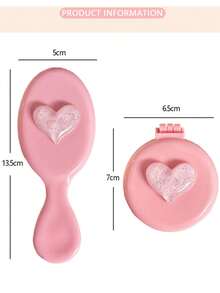 New Highly Attractive Small Portable Heart-Shaped Foldable Mirror Comb Mini Air Cushion Brush - Multicolor - View 9