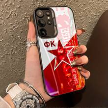 Funda para teléfono con entrega nacional - Diseño elegante y atractivo del equipo Red Star, funda protectora de alta gama en color plata IMD para modelos como  S25, S24, S23, S95 Ultra Plus, lo que la convierte en un regalo perfecto para las fiestas o el cumpleaños de tu novia, novio o esposo. - 1 imagen - Ver 1