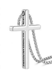 Collar con colgante de cruz para hombre, adecuado para uso diario - Multicolor - Ver 8