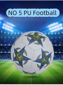 1pc Football, Suitable For Training And Matches, High Elasticity, Wear-Resistant, Anti-Burst, Comfortable Feel, High-Quality Fabric, Multi-Color Yellow, Precision Machine-Stitched, Indoor And Outdoor Use - Multicolor - View 1