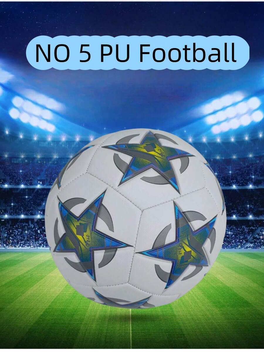 1pc Football, Suitable For Training And Matches, High Elasticity, Wear-Resistant, Anti-Burst, Comfortable Feel, High-Quality Fabric, Multi-Color Yellow, Precision Machine-Stitched, Indoor And Outdoor Use - Multicolor - View 1