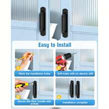 2pcs Aluminum Alloy Barn Door Handles, Heavy Duty Sliding Door Pulls With Backplate, Modern Style Door Handles For Wardrobe, Kitchen Cabinets, Bathroom Doors And Furniture - Multicolor - View 4