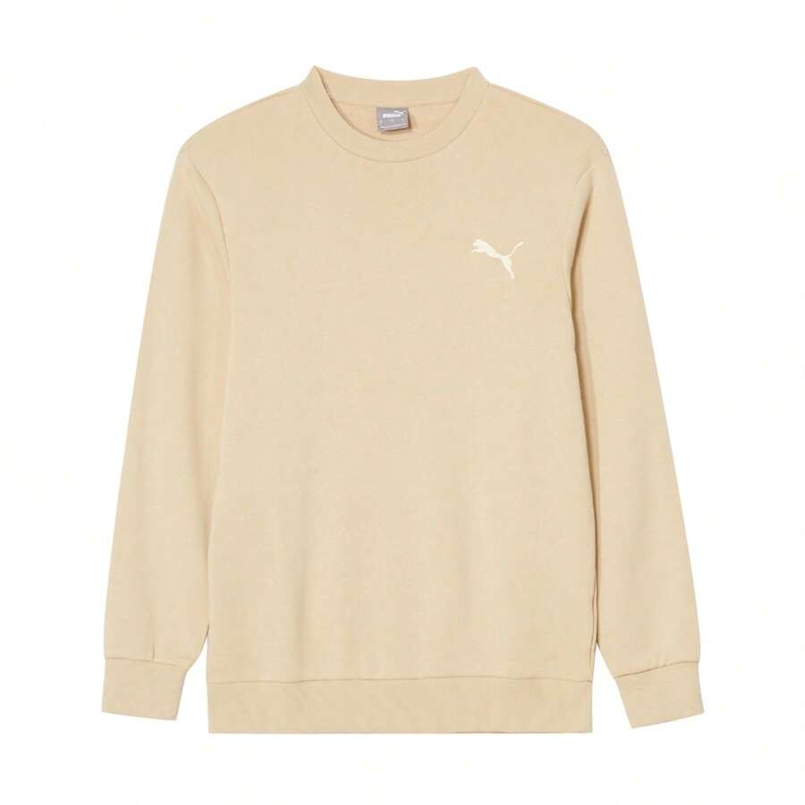 Puma 寬鬆大尺寸春秋款中性圓領針織套頭舒適情侶運動運動衫 67722283 - 淺卡其色 - 查看 1