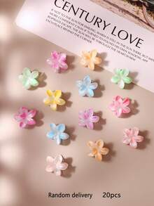10/20/30pcs Jepit Rambut Mini Plumeria Berbintik Warna Permen Dopamin Transparan untuk Wanita, Jepit Rambut Samping Dahi Gaya Putri Manis Imut Minimalis Niche, Warna Acak - beraneka warna - View 9