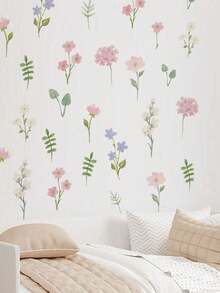 mama look 1pc Flower & Butterfly Wall Sticker, Wildflower Grass & Butterfly, PVC Self-Adhesive Removable, Suitable For Bedroom, Living Room, Study, Dining Room, Bathroom, Home Wall Decor, Room Decoration - Multiple Styles - View 17
