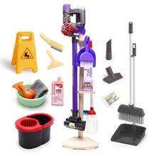 Children's Realistic Cleaning Toy Set, 3-In-1 Electric Vacuum Cleaner With Storage Rack, Mop, Broom, Dustpan, Spray Bottle Housework Tools Complete Set, Kids Cleaning And Sweeping Game Set, Role Play Props, Interactive Game Set, Suitable For Boys And Girls, Ideal Birthday Gift, Holiday Gift - Multicolor - View 1