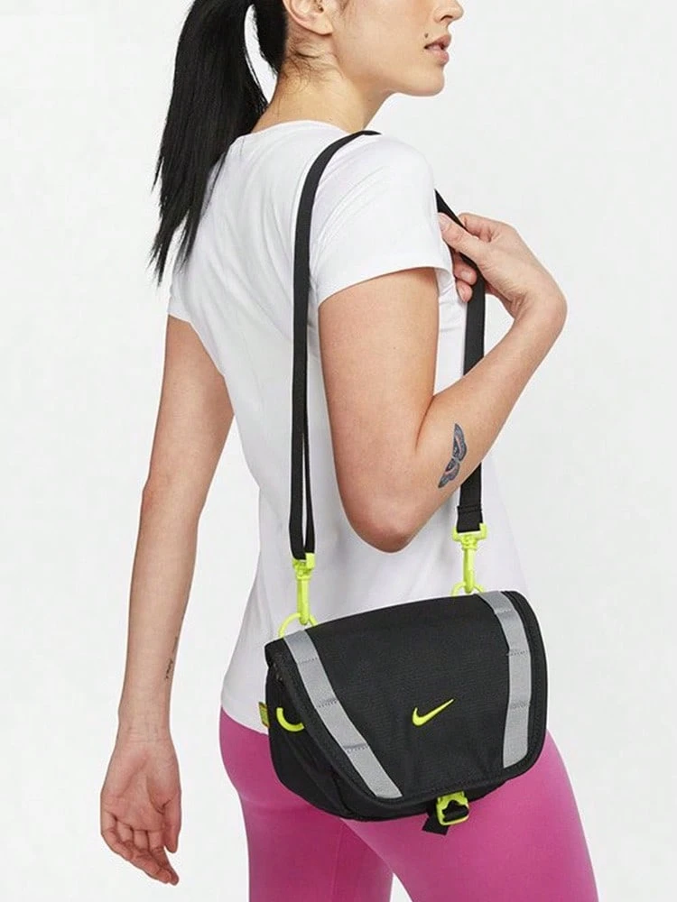 Nike Color-Blocked Webbing Loop Design Shoulder/Crossbody/Waist Bag, Fabric, Unisex, Black/Grey. - Black and Gray - View 1