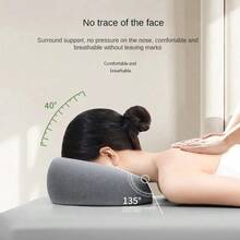 Massage Table Headrest Pillow – Face Down Cradle Cushion With Memory Foam For Sleeping & Relaxation - Dark Grey - View 3
