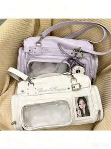 Women Shoulder Bags - Black (with Hidden Compartments for Concealing Light Boards) - View 6