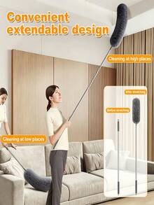 Extendable Microfiber Duster, Extendable Ceiling Fan Duster, Washable Cleaning Tool, No Battery Required, Suitable For Ceiling Fans, High Ceilings, Furniture, Cars, Sofas, Beds And Furniture Bottom Cleaning - Multicolor - View 3