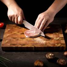 ACACIA WOODEN CUTTING BOARD 42X30x3,5 CM ANTIBACTERIAL GRID - View 5