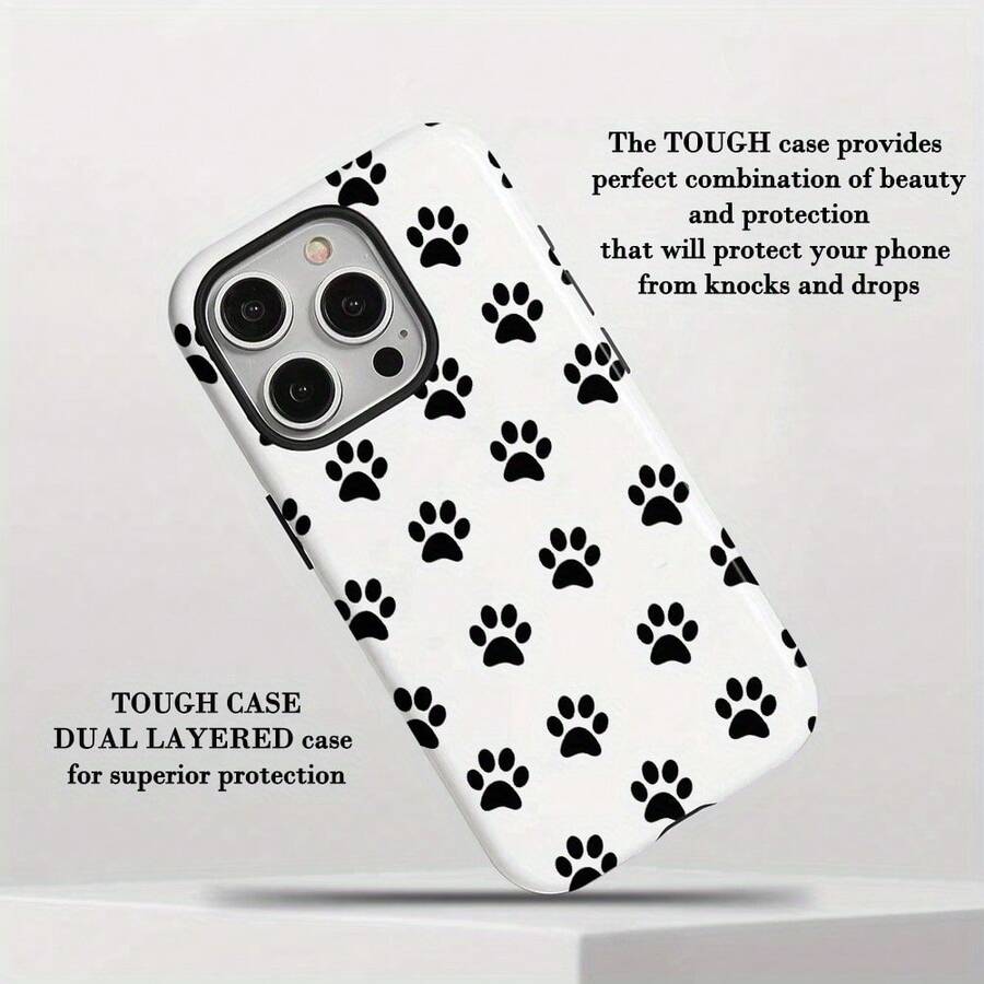 [Expédition 24h depuis DE/FR/ES]Coque de téléphone Apple 17 16 22 23 24 25 26 Galaxy : Motif de patte de chien, Coque deux-en-un avec film - Durable, double couche pour une protection supérieure, longue durée, anti-chute - Compatible avec iPhone 16, 15, 14, 13, 12, 11, 8, 7, X, XS, XR, Plus, Pro, Max, SE2, SE3, Cadeau d'anniversaire ou de mariage parfait pour les amis et la famille - 1 image couleur - Voir 1
