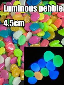 100 piezas de guijarros luminosos de tamaño mixto, piedras luminosas para jardín, pecera, acuario, tanque de agua del hogar, decoración del patio, decoración de caminos exteriores, creación de ambiente, 0.5-4.5cm mixto - Multicolor - Ver 2