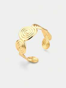 Ashenrae Gold Flower Openable Bangle Bracelet, Women's Jewelry Accessory - Roud Circle Bracelet - View 2