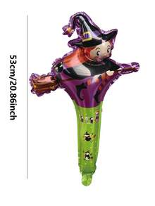 16 buah Balon Genggam Berbentuk Kartun Tema Halloween Ukuran 53cm, Desain Penyihir Kecil & Malaikat Maut - View 8