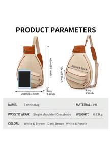 Bolsa vintage para raqueta de tenis/bádminton con compartimento, bolsa ligera para raqueta deportiva con bolsillo con cremallera, correa ajustable para el hombro, gran capacidad para guardar la raqueta, pelotas y equipo personal, bolsa clásica para raqueta deportiva adecuada para jugadores masculinos/femeninos, principiantes y competiciones - Multicolor - Ver 9