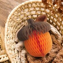 10/2pcs Autumn Acorn Honeycomb Decorations, Thanksgiving Paper Honeycomb Hanging Ornaments, Autumn Tree-Shaped Party Gift Decor, Home Decoration Supplies - View 10