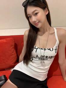 Women's New Camisole Vest, White Color, Unique & Attractive Backless Design, Fitted Sleeveless Top For Summer Casual - White - View 5