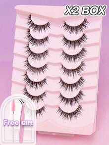 10/7/5 Pairs Natural C-Curl Fluffy Soft Dramatic 3D Faux Mink Eyelashes, Messy Multi-Layered Short Thick False Eyelashes Extension Set, Wholesale Fake Lashes Cosmetics For Wedding Party Daily Work Meeting, Natural Looking Comfortable Wear With Handmade Curled Ends - Natural Lashes - View 13