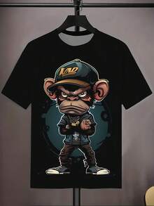 [Pierson Selection] Adult T-Shirt With 3D Digital Print, New Summer T-Shirt For Men - 木炭 - 查看 5