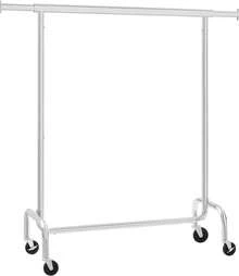 SONGMICS Perchero Para Ropa Con Ruedas, Extensible, Carga Pesada de 130 kg, Fácil de Montar y Portátil, (110-150) * 45 * 162.9 cm,Plata MHSR11SV2 - Negro Mate - Ver 1