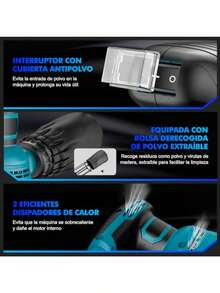 Pulidora OrbitalLostrain Lijadora Rotativa 5" de 6 Velocidad Variable de 5000-12000Rpm Lijadora Electrica con 16 Hojas de Lijado Pulidor con Bolsa de Recogida de Polvo para Auto Madera Piso Pared - como en la imagen - Ver 5