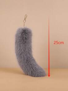 New Personalized Fox Tail Bag Charm, Keychain Tail Pendant, Cute Faux Fur Fox Tail Keychain, Keyring, Bag Accessory, Gift For Valentine's Day, Holiday (Random Color) - Multicolor - View 20