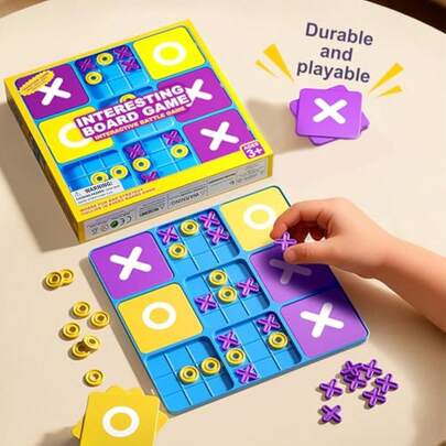 Multi-Size X&O Tokens Ultimate Tic Tac Toe Game Set, Classic Brain Strategy Board Game, Upgraded Interactive Family Toy, Suitable For Party Travel Gatherings, Perfect Birthday Christmas Back-To-School Vacation All Holiday Gift For Kids