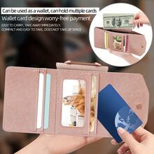 VIETAO Wrist Strap Wallet Card Slot Artificial Leather Phone Case, Compatible With Samsung Galaxy Z Flip 3 4 5 6 7 8, Fashion Protective Phone Case Flip3 Flip4 Flip5 Flip6 Flip8 - Rose Gold - View 3
