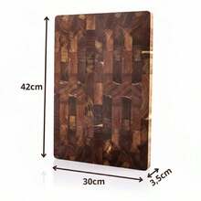 ACACIA WOODEN CUTTING BOARD 42X30x3,5 CM ANTIBACTERIAL GRID - View 6