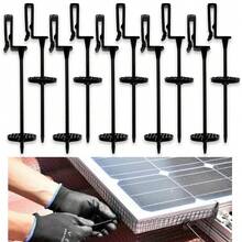 40pcs Solar Panel Guard Clips Pins Pigeon Wire Proofing Bird Protection Wire Mesh Secure Clips, Nylon Wire Fence Fasteners Animal Guard Roll Kit For Solar Panel Bird Wire Pigeon Fence, Stop Pigeon Bird Access - 40Pcs - View 2