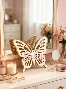 1pc Personalized Wooden Double Layer Customized Name Decor, Laser Cut Cursive Font Door Wall Plaque, Multiple Colors Available, Suitable As Bedroom, Living Room, Wedding And Housewarming Gift, Valentine's Day Decoration Carving, High Quality Customization, Exclusive Unique Gift - Style 1 - View 3