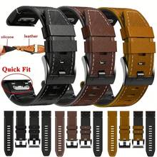 Cinturino sportivo da uomo in pelle sintetica 22/26mm, design a sgancio rapido, compatibile con Fenix 8/7X/7/6X/6 Pro/5X/5 Plus, Forerunner 970/965/955/945/935, Epix Pro Gen 2, Tactix 8/7, Enduro 3/2, accessorio cinturino di ricambio per smartwatch - 26mm - Visualizzare 3