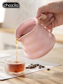 choxila 1 Set/2pcs Pink Coffee Pot Set 450ml Ceramic Pour-Over Coffee Pot With Pink Ceramic Filter - Pink Ceramic Two-piece Set - View 4