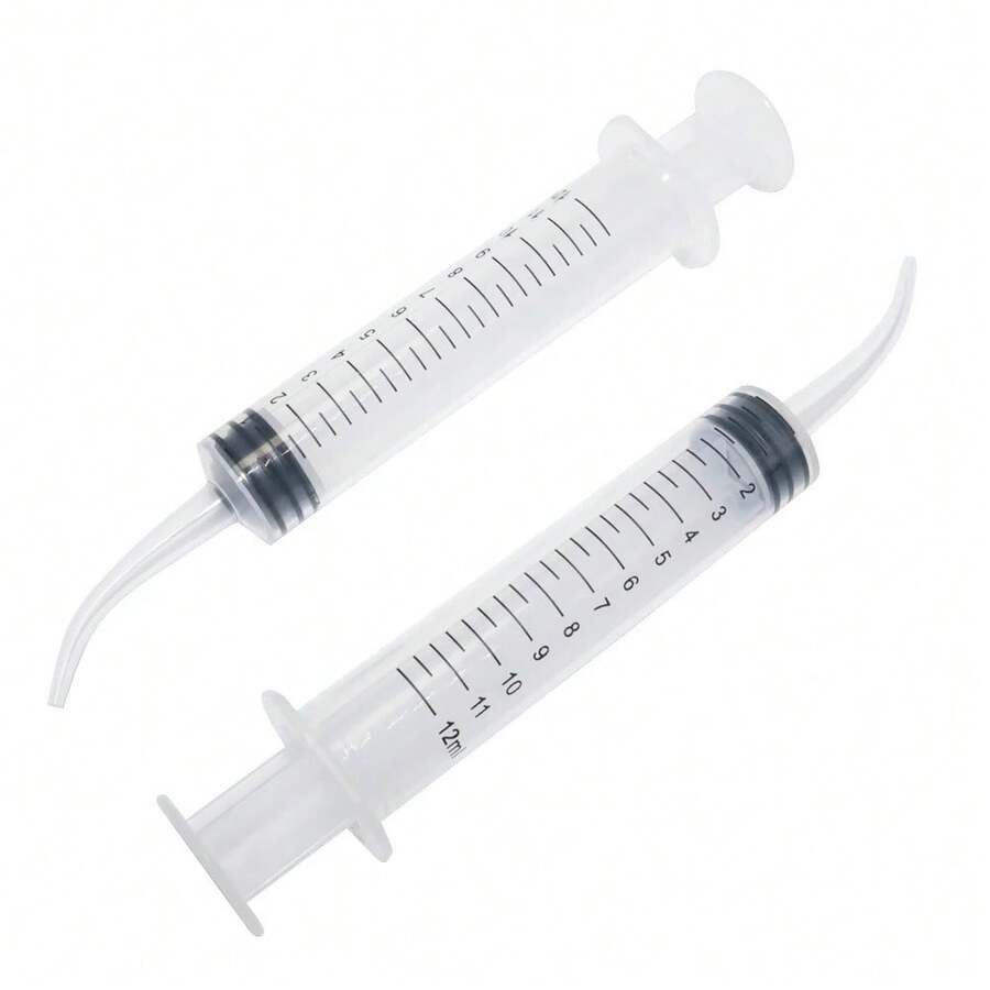 3pcs Curved Tip Bird Feeding Syringe 12ml Plastic Needleless Feeding Syringe Pigeon Feeder