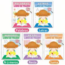 1pc Spanish Alphabet & Vocabulary, Math Learning And Writing Practice Material. Designed To Teach Correct Writing Methods, It Is An Ideal Home Education Resource And A Great Gift. - A - View 4