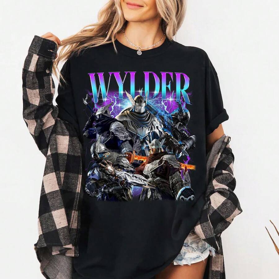 T-shirt Wylder Elden Ring, T-shirt con motivo Nightreign, anime. - nero - Visualizzare 1