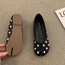 Tabi -zapatos planos de piel de microfibra para mujer, zapatillas cómodas con punta dividida, mocasines de fondo suave, lisos - marrón3 - Ver 7