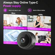 Miniature Mini Camera, Home Security Camera, Portable Hidden Camera, HD 1080p Smart Mini Camera, HD Night Vision Wireless WiFi Camera, Only Supports 2.4G Network, Remote Monitoring, SD Card Expandable Memory, Indoor HD Network Monitor, USB Powered Home Camera, Suitable For Home, Office And Other Scenarios, Meets Various Needs, 24-Hour Peace Of Mind Online - Black - View 7