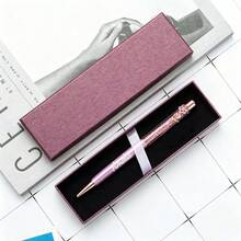 Customized Name Diamond Floral Pen, Floral Decorated Luxury Ballpoint Pen With Gift Box, Personalized Signature Writing Pen, Exquisite Customized Gift, Suitable For Bridal Shower, Christmas Anniversary, Office, School And Other Occasions - Multicolor - View 12