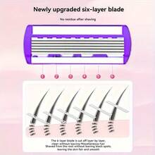 6-Layer Razor For Women & Men - Reusable, Fragrance-Free Blades For Smooth Shaving Of Body Hair, Legs, And Beard, Hair Removal, Face Razor, Shaver For Women - Multicolor - View 6