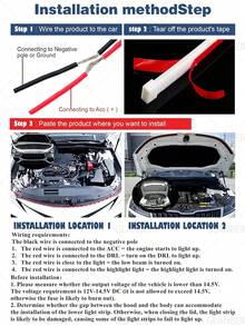 GLANBERT 70 Inch 12V Flexible Waterproof LED Engine Hood Decorative Light Strip, Suitable For Cars, SUVs, Trucks, Dynamic Scanning Startup Effect, Universal Vehicle Engine Hood Decoration Accessory - A - View 4