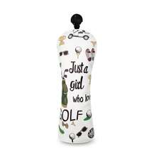 Golf Girl Style Printed Golf Club Headcover, Gentle Minimalist Design, Golf Accessory - White - View 9